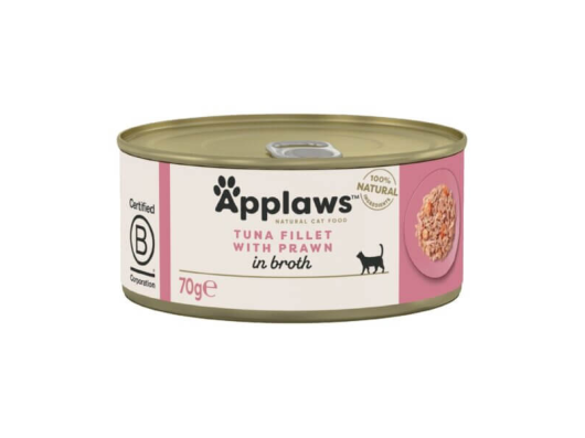 Applaws Filet de thon et crevettes aliment humide pour chats 70gr