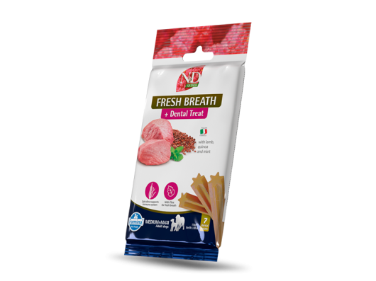 Friandise dentaire Med / Max agneau Fresh Breath (Haleine fraîche) Farmina N&D Quinoa