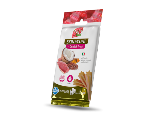 Offre farmina Friandise dentaire Med / Max  Canard Skin & Coat 60gr Farmina N&D Quinoa