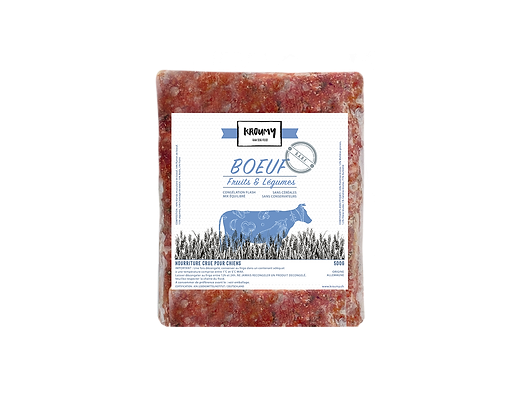 Boeuf, Fruits & Légumes BARF Kroumy 500gr