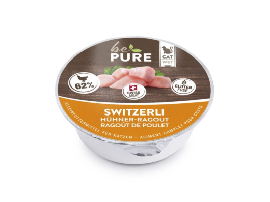 Switzerli avec ragoût de poulet pour chats bePure