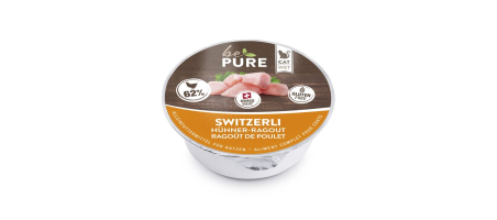 Switzerli avec ragoût de poulet pour chats bePure