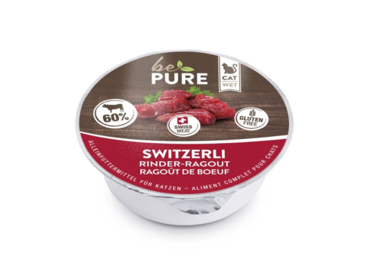 Switzerli avec ragoût de boeuf pour chats bePure