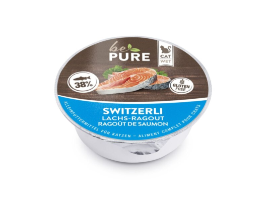 Switzerli avec ragoût de saumonpour chats bePure