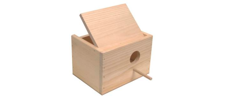 Nichoir horizontal en bois pour perruches