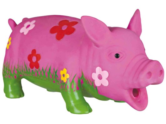 Cochon fleuri avec véritable voix 20cm