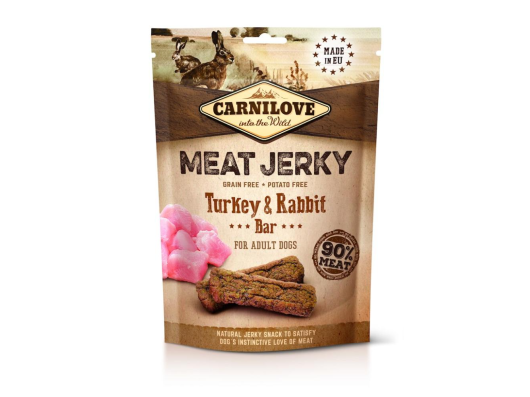 Dog Turkey+Rabbit (dinde+lapin), Bar 100g Carnilove Meat Jerky