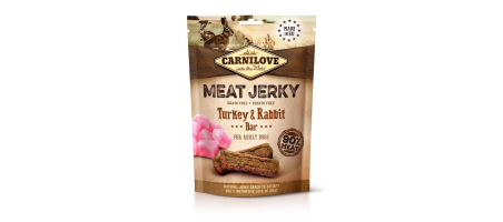 Dog Turkey+Rabbit (dinde+lapin), Bar 100g Carnilove Meat Jerky