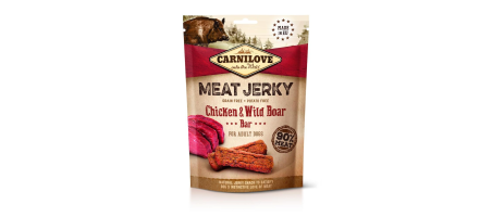 Dog Chicken+Wild Boar (Poulet+Sanglier), Bar 100g Carnilove Meat Jerky