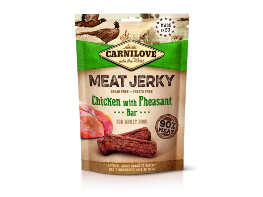 Dog Chicken with Pheasant (Poulet au Faisan), Bar 100g Carnilove Meat Jerky