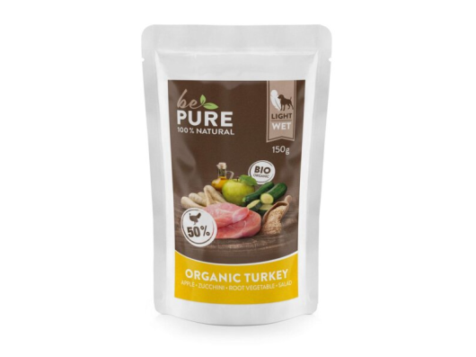 Organic Turkey avec dinde et légumes bio pour chiens 150gr bePure