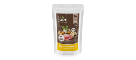 Organic Turkey avec dinde bio, légumes​-​racines, pommes de terre et fenouil pour chiens 150 g bePure