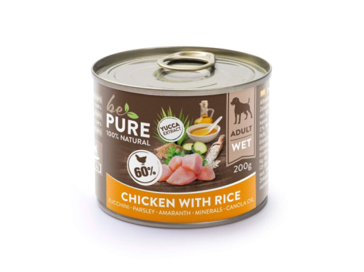 Chicken with Rice mit Huhn, Gemüse und Reis für Hunde 200 g bePure
