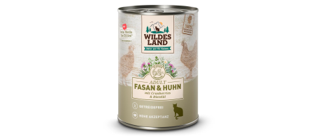 Fel Adulte faisan poulet cranberries 400g Wildes Land