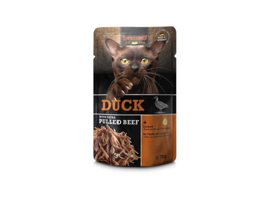 SACHETS LEONARDO 70 G CANARD EXTRA PULLED BEEF