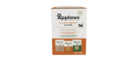 Multipack 12x70g avec poulet nourriture humide pour chat Applaws