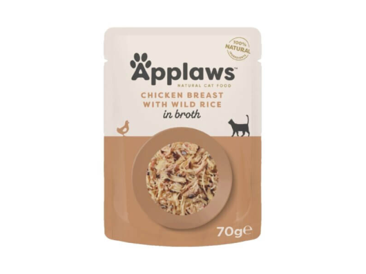 Poitrine de poulet et riz sauvage 70g nourriture humide pour chats Applaws