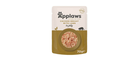Poulet et agneau gelée 70gnourriture humide pour chats Applaws