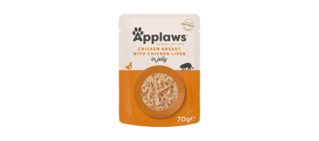 Poulet et foie gelée 70g nourriture humide pour chats Applaws