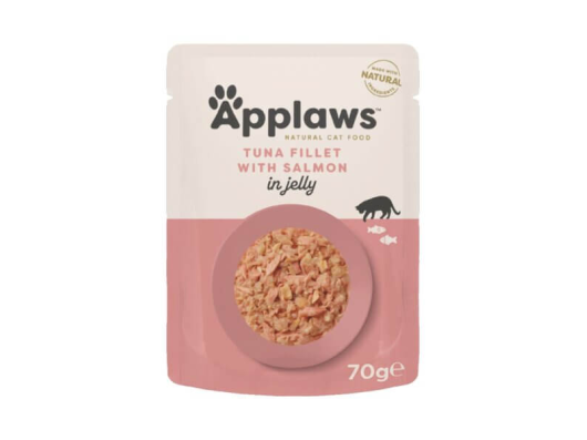 Filet de thon avec saumon gelée 70g nourriture humide pour chats Applaws