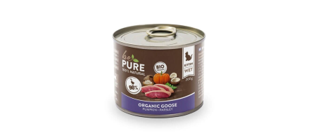 Organic Goose avec oie bio et citrouille pour chatons bePure 200gr