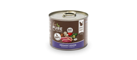 Organic Goose avec oie et légumes bio pour chats bePure 200gr
