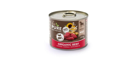 Organic Beef au bœuf et aux pommes de terre pour chiens bePure 200gr