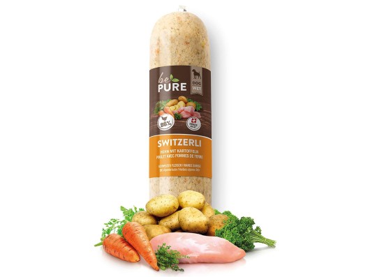 Switzerli Poulet avec pommes de terre (dès 200g) saucisse bePure