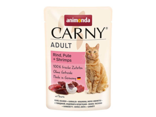 Carny Adult bœuf, dinde et crevettes aliment humide pour chats 85gr
