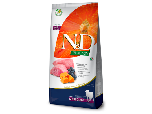 Can Adult Giant agneau & myrtille 12kg Farmina N&D Pumpkin