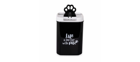 Freezack Square Flip Tite «Life is better with pets» conteneur d’aliment pour chiens et chats